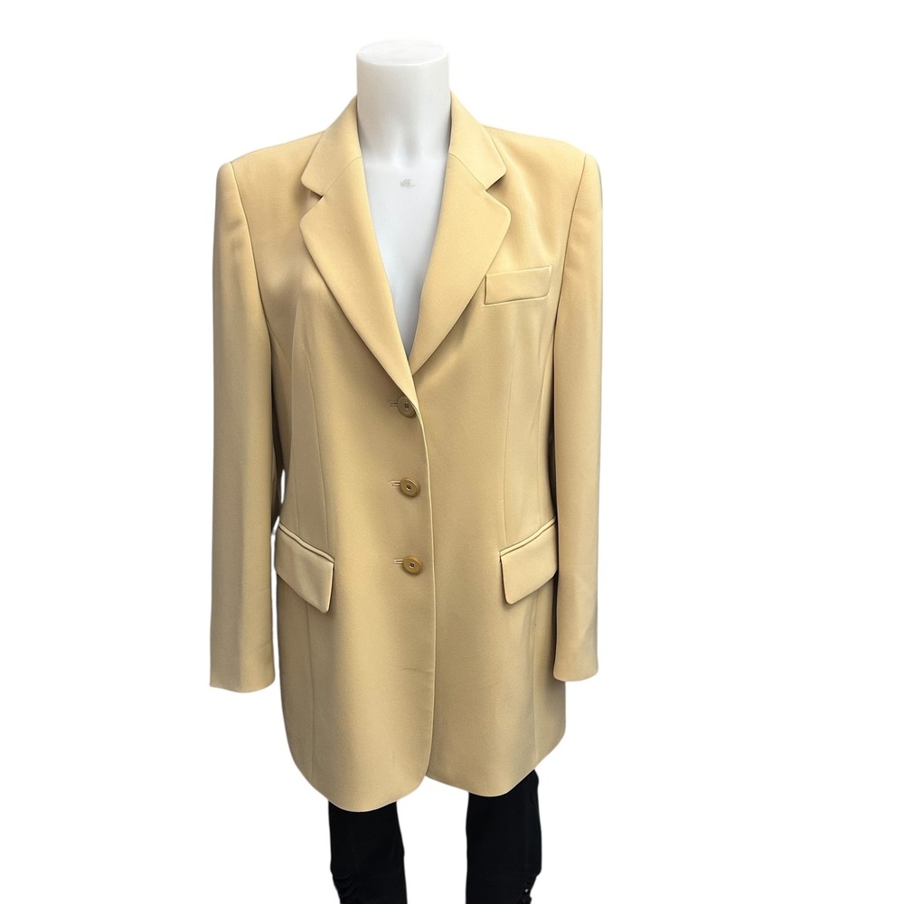 BASLER Vintage Lightweight Notch Collar Cream Blazer‎ Coat sz 38 / Medium